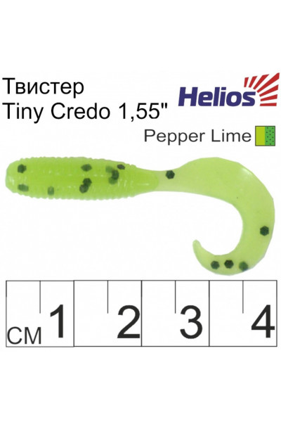 Твистер Helios Тiny Credo 1,55/4 см, цвет Pepper Lime 12 шт HS-8-009