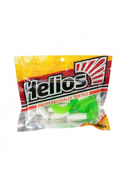 Твистер Helios Credo 2,35/6,0 см, цвет White & Green 7 шт HS-10-016