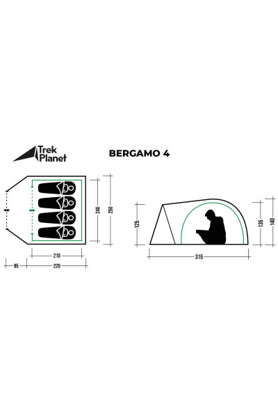 Палатка Trek Planet Bergamo 4 (70206)