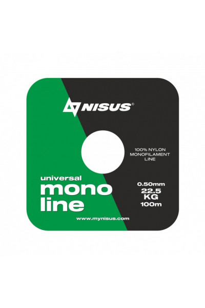 Леска Nisus Monoline 0,50мм 100м Green Nylon N-MG-050-100